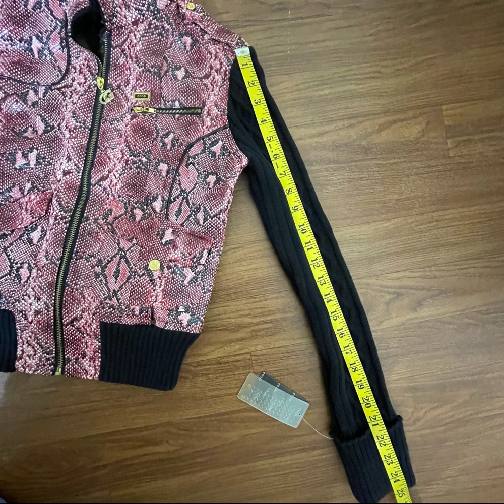 COOGI Faux Snake Skin Jacket Sweater Sleeve NWT size Small - Picture 15 of 16